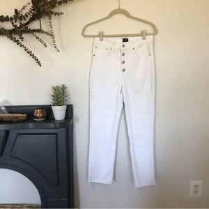 J. Crew high rise vintage straight white jeans
